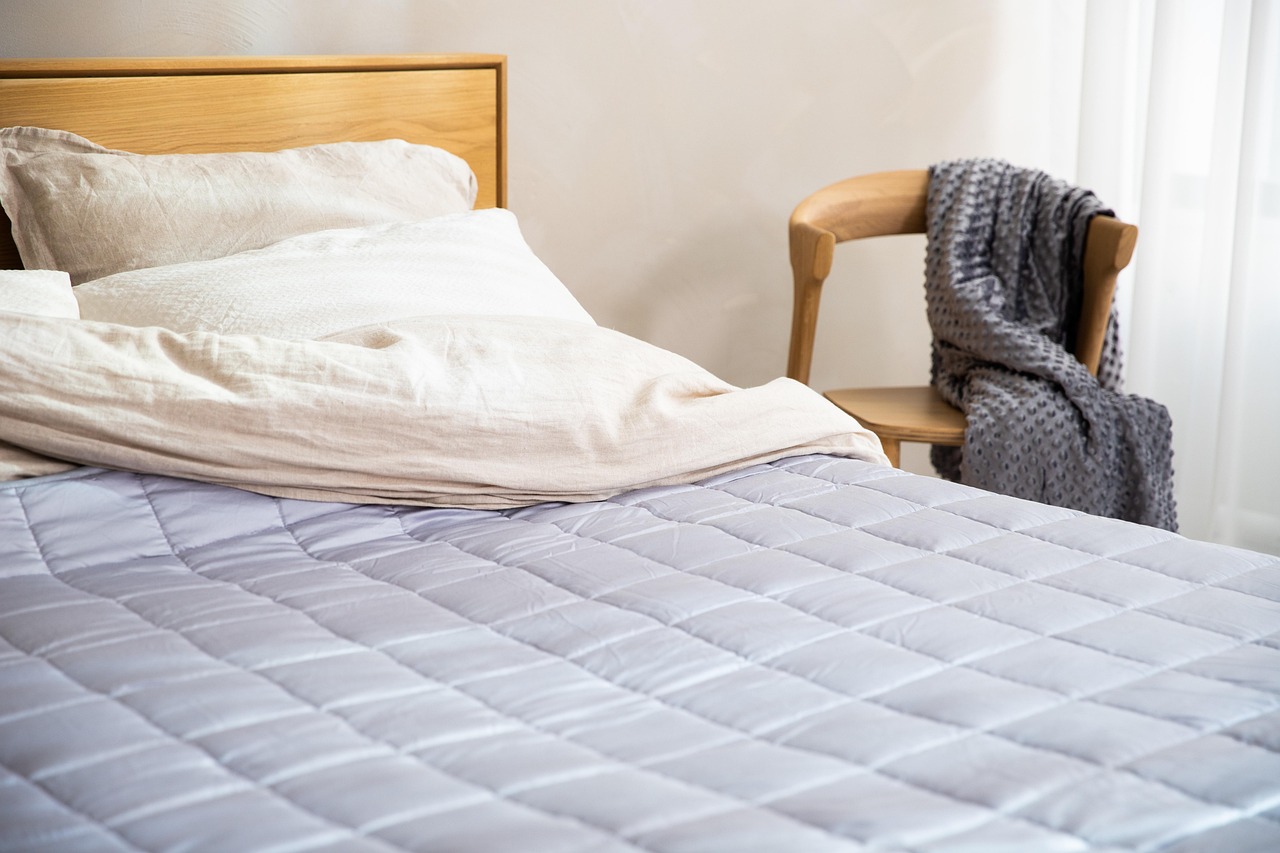 Bed with blankets