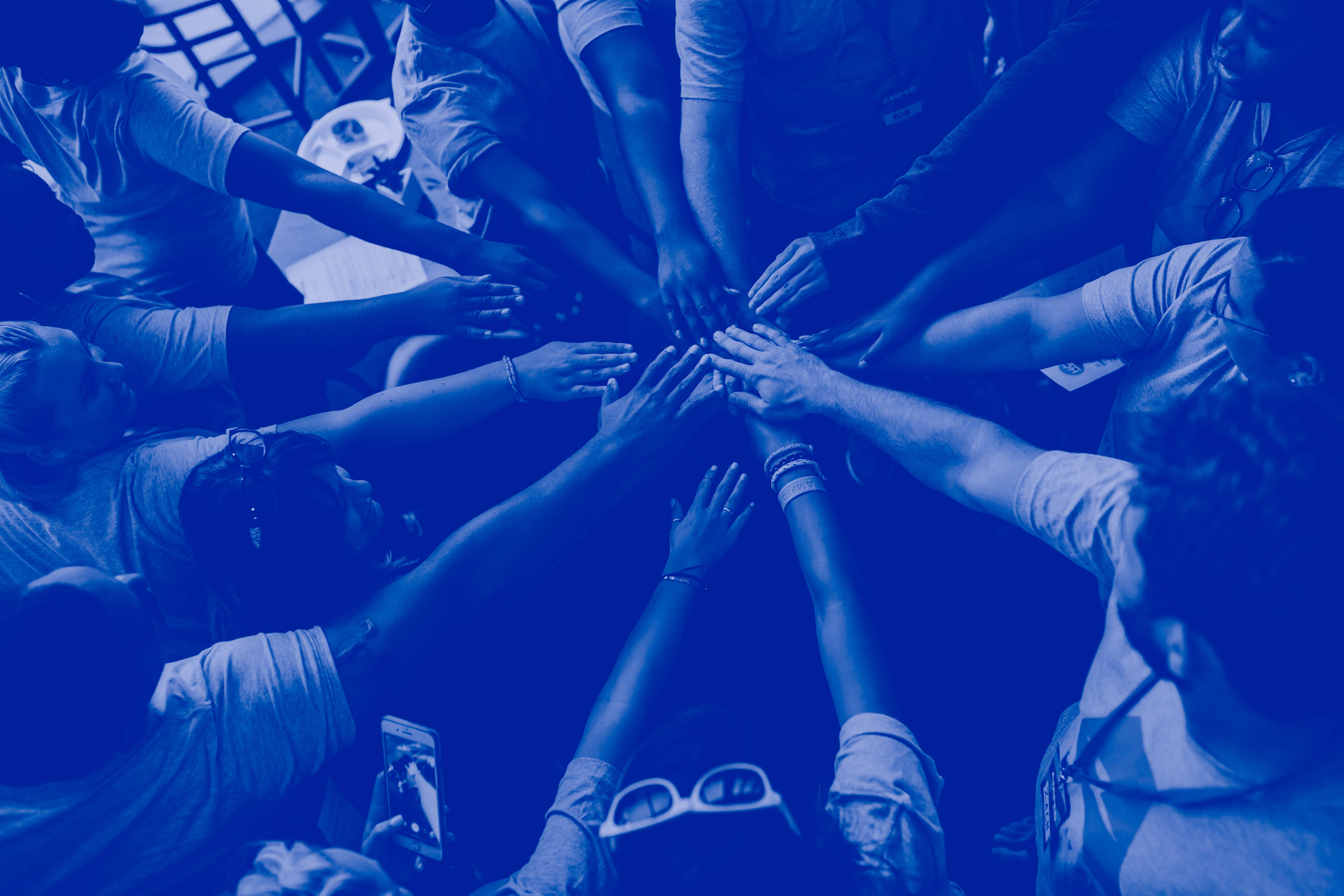 Hand group huddle