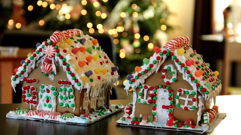 Two gingerbread houses