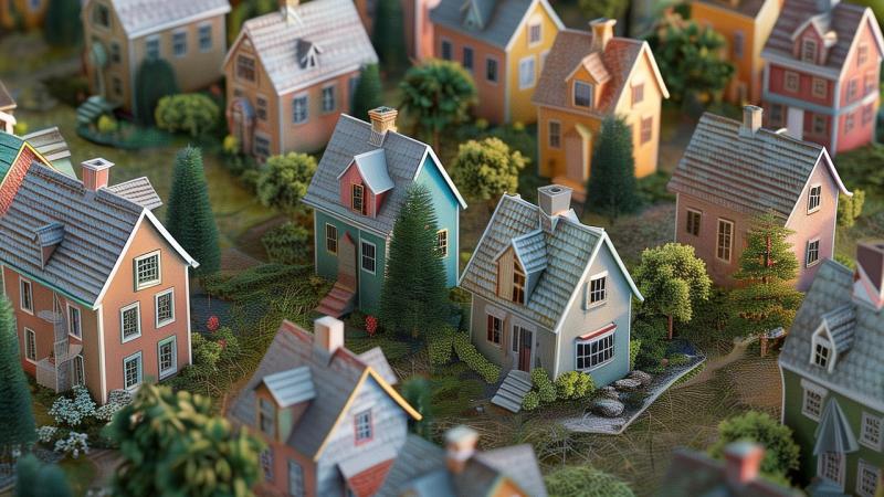 AI generated image of miniature neighborhood