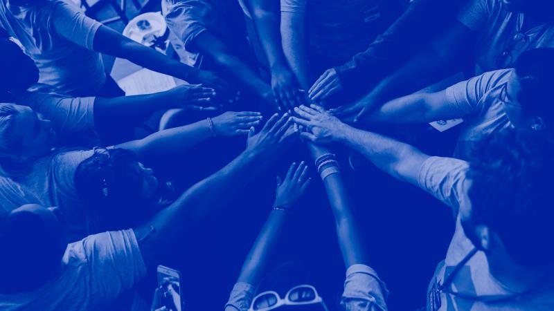 Hand group huddle